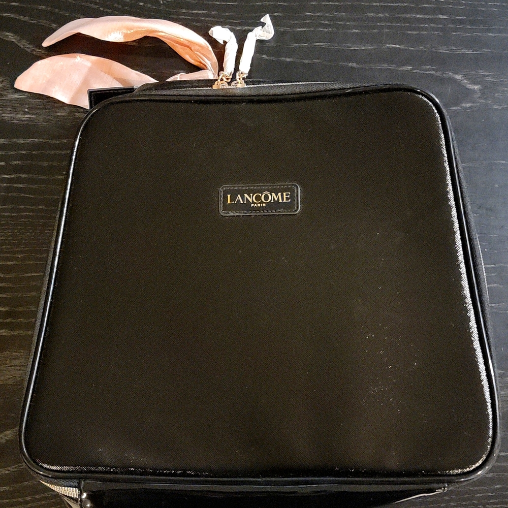 Lancome Paris Large Black Square  TRAIN CASE